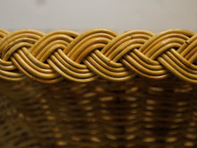 Load image into Gallery viewer, 1970s hourglass Rattan and Glass coffee table
