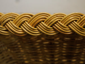 1970s hourglass Rattan and Glass coffee table