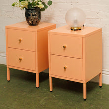 Load image into Gallery viewer, Pair of Peach Nightstands

