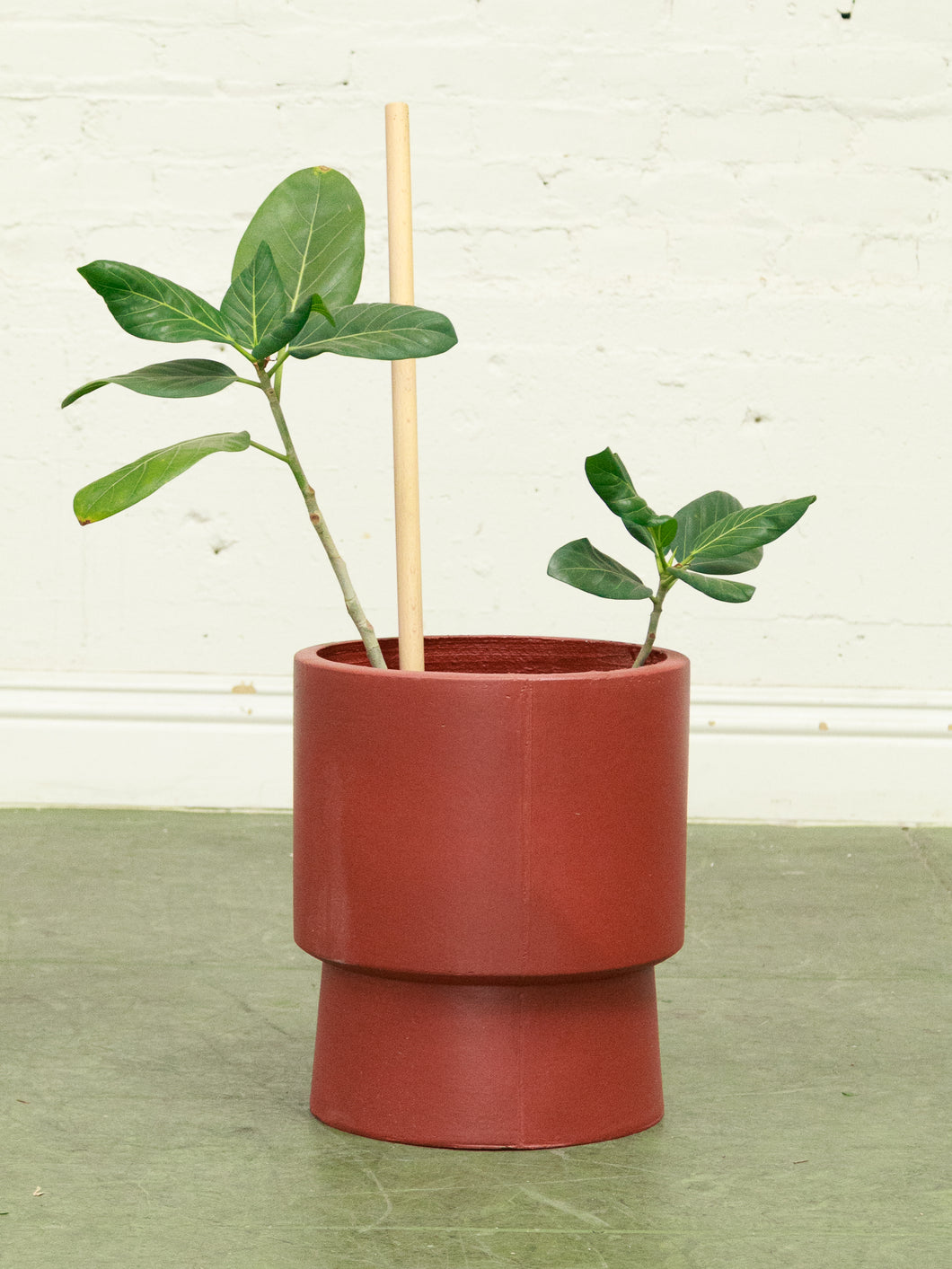 Rust Plinth Orange Large Planter