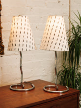 Load image into Gallery viewer, Pair of Chrome Squiggle Table Lamps
