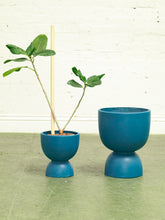 Load image into Gallery viewer, Medium Blue Hour Glass Planter
