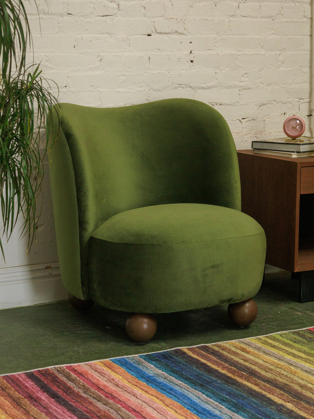 Tova Club Chair in Olive Green