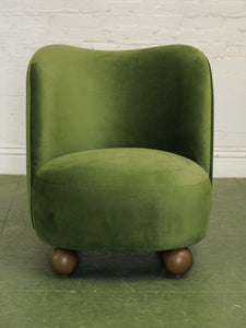 Tova Club Chair in Olive Green