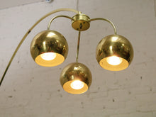 Load image into Gallery viewer, 1970’s Rare Gold 3 headed Arc Lamp
