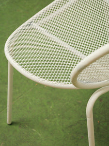 Mid-Century outdoor indoor White Wire Chair
