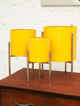 Load image into Gallery viewer, Medium Yellow Planter with gold base
