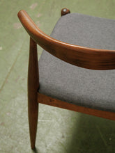 Load image into Gallery viewer, Dark wood single chair with gray seat
