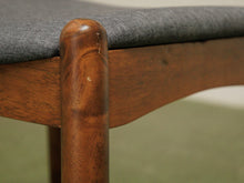 Load image into Gallery viewer, Dark wood single chair with gray seat
