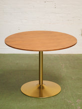 Load image into Gallery viewer, Light walnut Dining Table with gold base
