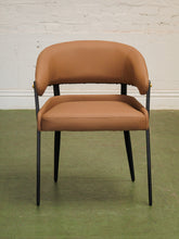 Load image into Gallery viewer, Coffee Brown Curved Armchair
