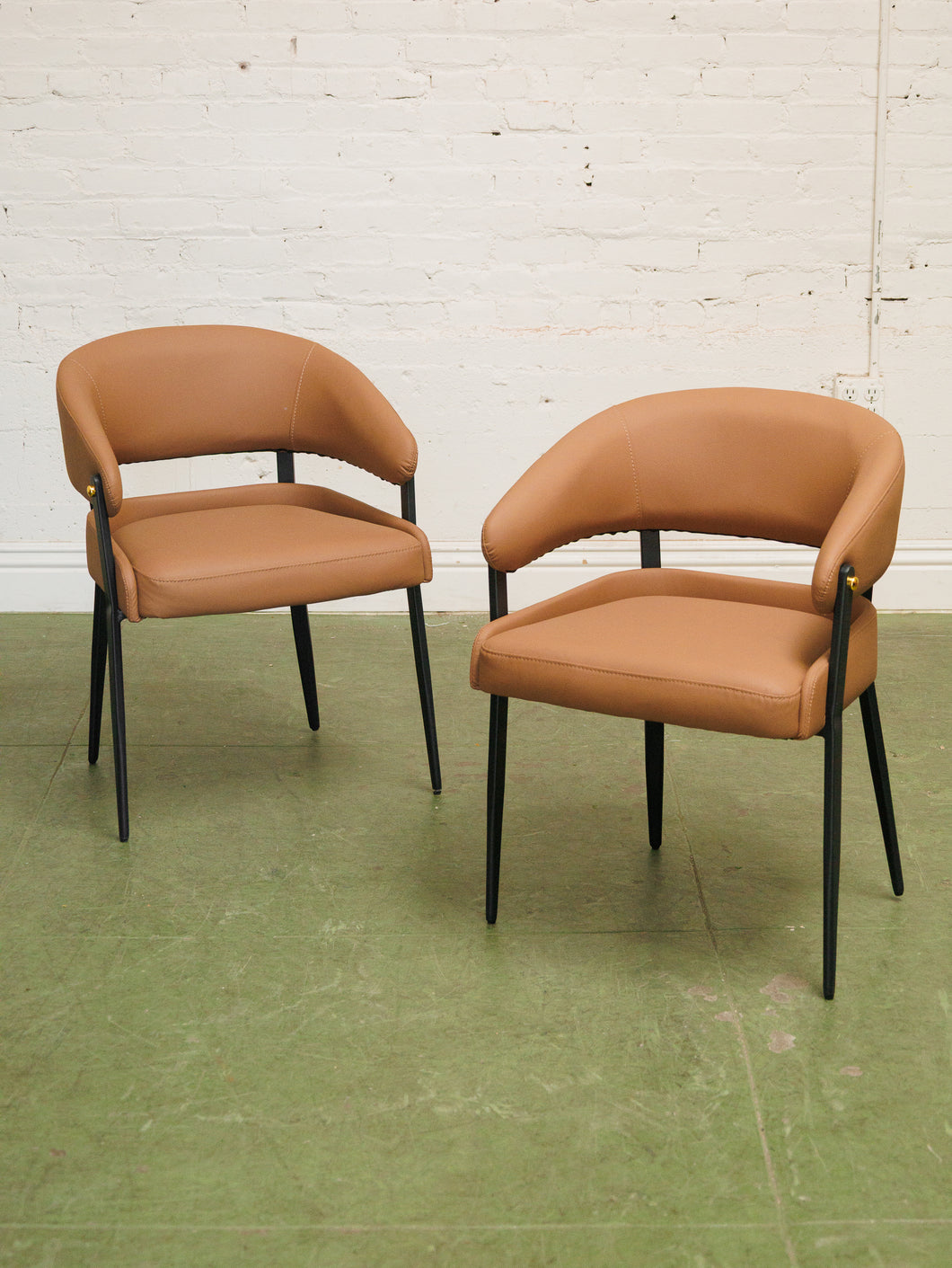 Coffee Brown Curved Armchair