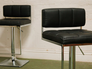 Square Panel Chrome Counter Stool