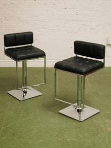 Square Panel Chrome Counter Stool