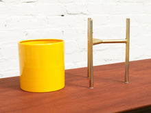 Load image into Gallery viewer, Small Yellow Planter with gold base
