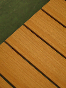 3 Piece Outdoor Dining Set with Low-Maintenance Faux Wood Slats