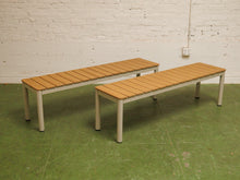 Load image into Gallery viewer, 3 Piece Outdoor Dining Set with Low-Maintenance Faux Wood Slats
