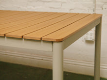 Load image into Gallery viewer, 3 Piece Outdoor Dining Set with Low-Maintenance Faux Wood Slats
