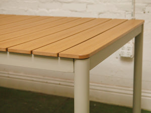 3 Piece Outdoor Dining Set with Low-Maintenance Faux Wood Slats