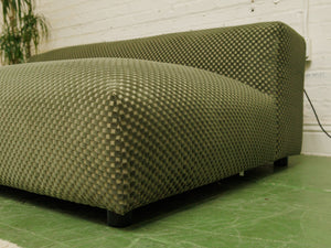 Olive Green Checker Loveseat