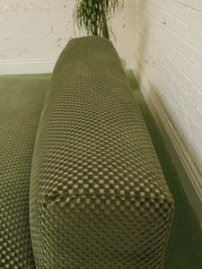 Olive Green Checker Loveseat