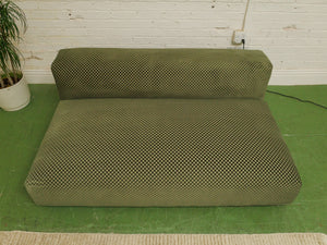 Olive Green Checker Loveseat