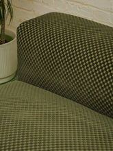 Load image into Gallery viewer, Olive Green Checker Loveseat
