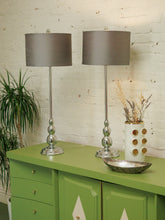 Load image into Gallery viewer, Pair of Sculptural Chrome Modernist Lamps
