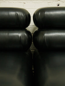 Elodie 3 piece armless in Noir Leather