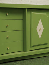 Load image into Gallery viewer, 1950s avocado Green nine Drawer Dresser
