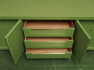 1950s avocado Green nine Drawer Dresser