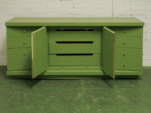 1950s avocado Green nine Drawer Dresser