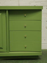 Load image into Gallery viewer, 1950s avocado Green nine Drawer Dresser

