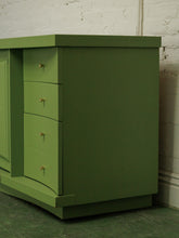 Load image into Gallery viewer, 1950s avocado Green nine Drawer Dresser
