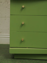 Load image into Gallery viewer, 1950s avocado Green Highboy Dresser

