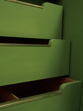 Load image into Gallery viewer, 1950s avocado Green Highboy Dresser
