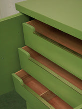 Load image into Gallery viewer, 1950s avocado Green Highboy Dresser
