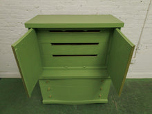 Load image into Gallery viewer, 1950s avocado Green Highboy Dresser
