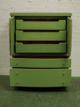 Load image into Gallery viewer, 1950s avocado Green Highboy Dresser
