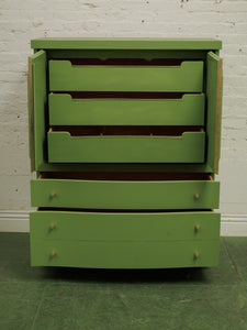 1950s avocado Green Highboy Dresser