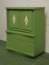 Load image into Gallery viewer, 1950s avocado Green Highboy Dresser
