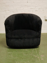 Load image into Gallery viewer, Wide Corduroy Vintage Black Club Chair

