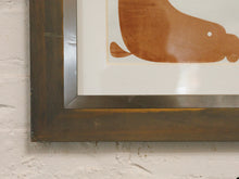 Load image into Gallery viewer, Vintage block mono print whale modern art

