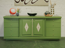 Load image into Gallery viewer, 1950s avocado Green nine Drawer Dresser
