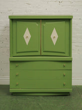 Load image into Gallery viewer, 1950s avocado Green Highboy Dresser
