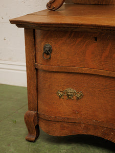 Tiger Oak French Antique Hutch
