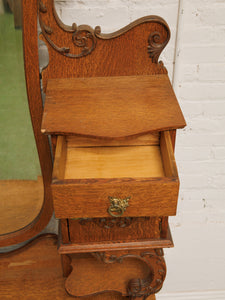 Tiger Oak French Antique Hutch