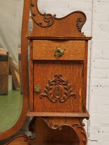 Tiger Oak French Antique Hutch