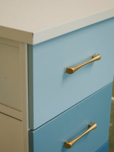 Single Pedestal 1960’s ombré blue desk