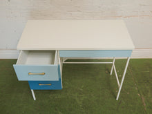 Load image into Gallery viewer, Single Pedestal 1960’s ombré blue desk
